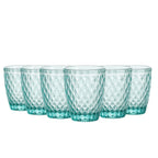 Set de 6 Vasos de Cristal 250ml | Diseño de Diamante Elegante | Aptos para Lavavajillas | Vidrio Sin Plomo para Agua y Refrescos