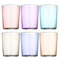 Set de 6 Vasos de Agua de Colores Pastel, Vasos de Cristal Multicolor de 510cc, Aptos para Lavavajillas