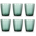 Set de 6 Vasos Colores , Vaso de Cristal agua de 290cc, Vaso de Agua y Bebidas, Aptos para Lavavajillas (Verde)