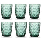 Set de 6 Vasos Colores , Vaso de Cristal agua de 290cc, Vaso de Agua y Bebidas, Aptos para Lavavajillas (Verde)