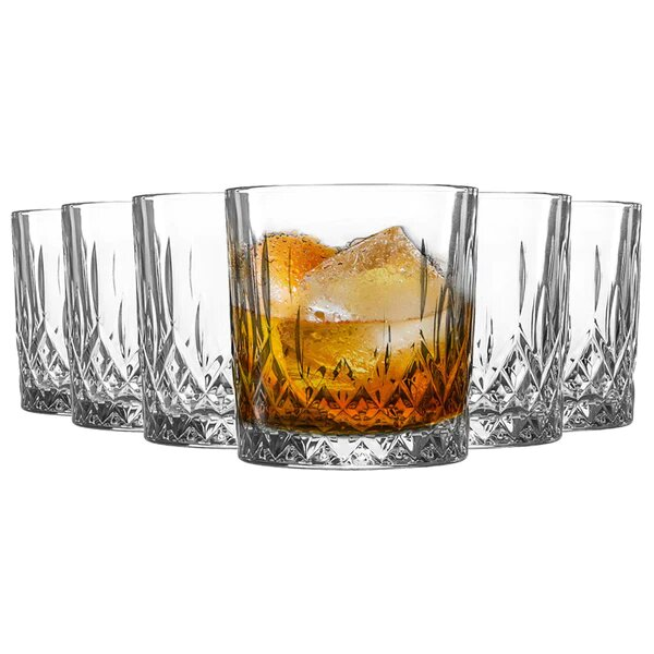 Set de 6 Vasos de Cristal Agua y Bebidas, Vasos de Cristal Transparentes, Aptos para Lavavajillas (320 ml)