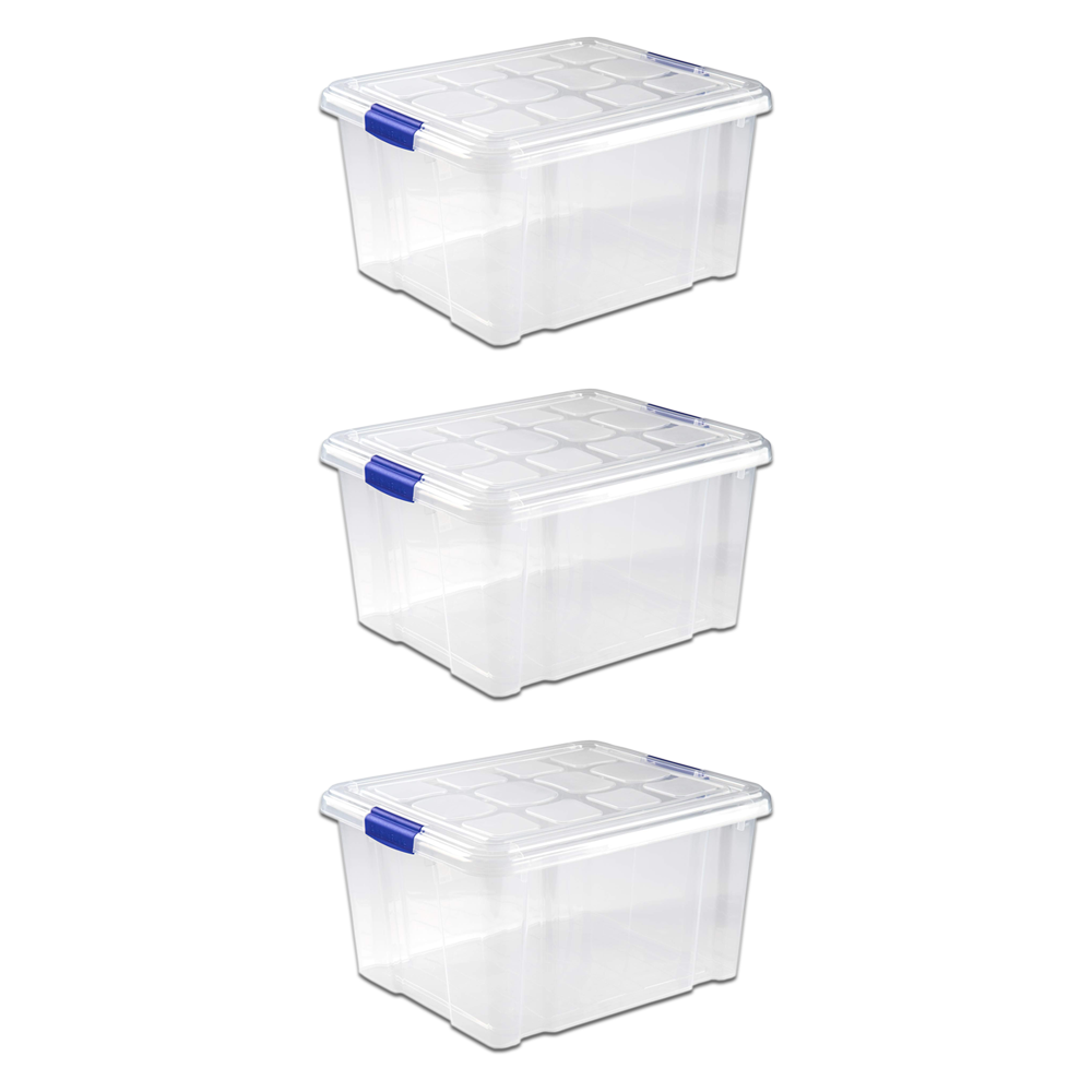 Set 3 Cajas de Ordenación 5L Almacenamiento Plástico Transparente Hermético