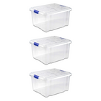 Set 3 Cajas de Ordenación 5L Almacenamiento Plástico Transparente Hermético
