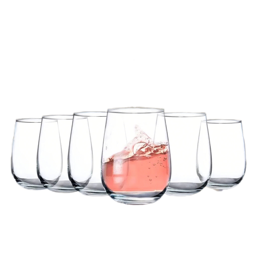 Set de 6 Vasos de Cristal Transparentes 360cc o 475cc - Apto para Lavavajillas