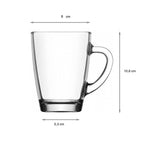 Set de 6 Tazas Transparentes de cristal agua de 300 cc para Desayuno, Taza de Vidrio,Productos de vidrio,Tazas para Café y Té, tazas de Agua, Bebida y Alcohol