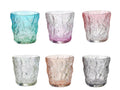 Set de 6 Vasos de cristal agua de Colores, Vasos de Cristal de 270 ml Multicolor y Transparentes, Aptos para Lavavajillas