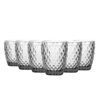 Set de 6 Vasos de Cristal 250ml | Diseño de Diamante Elegante | Aptos para Lavavajillas | Vidrio Sin Plomo para Agua y Refrescos