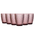 Set de 6 Vasos de Cristal 250ml | Diseño de Diamante Elegante | Aptos para Lavavajillas | Vidrio Sin Plomo para Agua y Refrescos