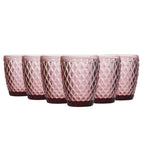 Set de 6 Vasos de Cristal 250ml | Diseño de Diamante Elegante | Aptos para Lavavajillas | Vidrio Sin Plomo para Agua y Refrescos
