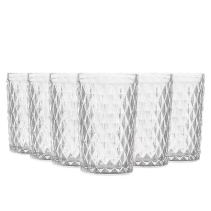 Set de 6 Vasos de Colores de Cristales de 370ml, Productos de Vidrio de Alta Calidad - Apto para Uso Diario