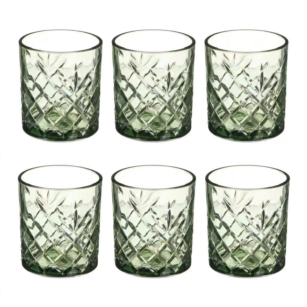 Set de 6 Vasos de Cristal, 350 ml | Agua y Bebidas Alcohólicas, Transparentes, Aptos para Lavavajillas