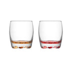 Set de 6 Vasos de Colores y Transparente de Vidrio de 290ml