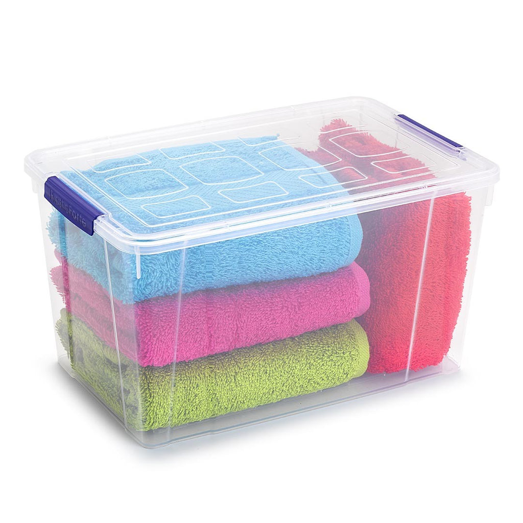 Set 3 Cajas de Ordenación 4L Almacenamiento Plástico Transparente Hermético