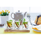 Set de 6 Tazas Transparentes de cristal agua de 225cc para Desayuno, Taza de Vidrio,Productos de vidrio,Tazas para Café y Té, tazas de Agua, Bebida y Alcohol